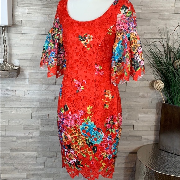 Badgley Mischka Dresses & Skirts - Belle Badgley Mischka NWT Cynthia Coral Lace Dress